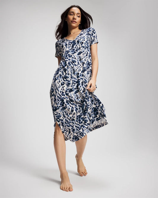 LOVELIEST LEOPARD PARCH M Short Sleeve Long Sleepshirt