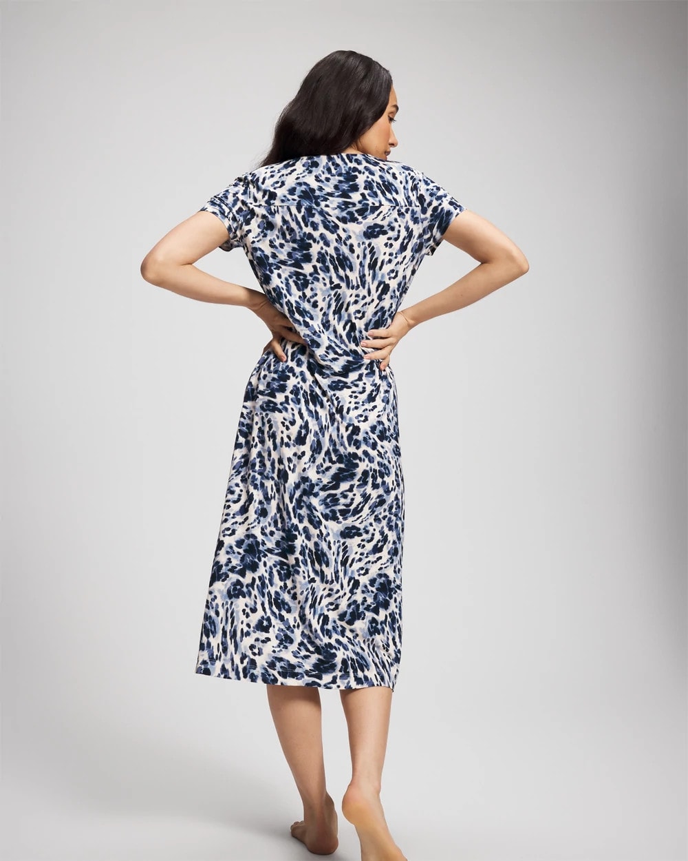 LOVELIEST LEOPARD PARCH M Short Sleeve Long Sleepshirt