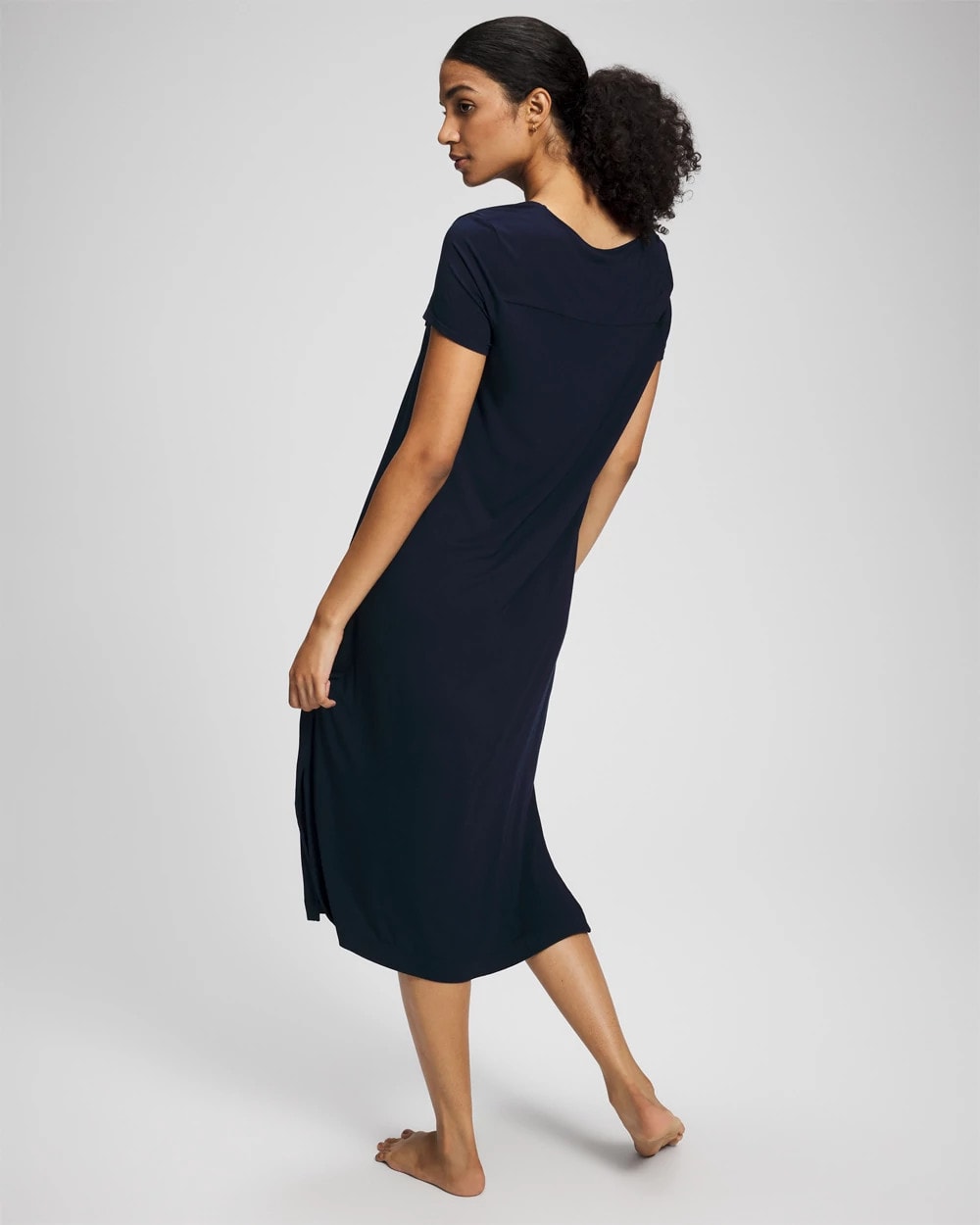 NIGHTFALL NAVY Short Sleeve Long Sleepshirt