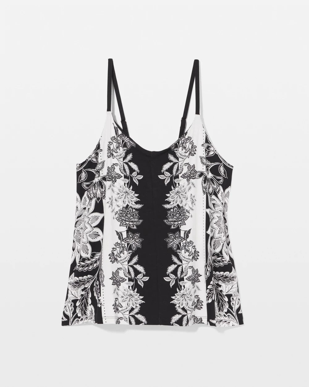 STAMPED FLORAL SCARF BLK Flyaway Pajama Cami