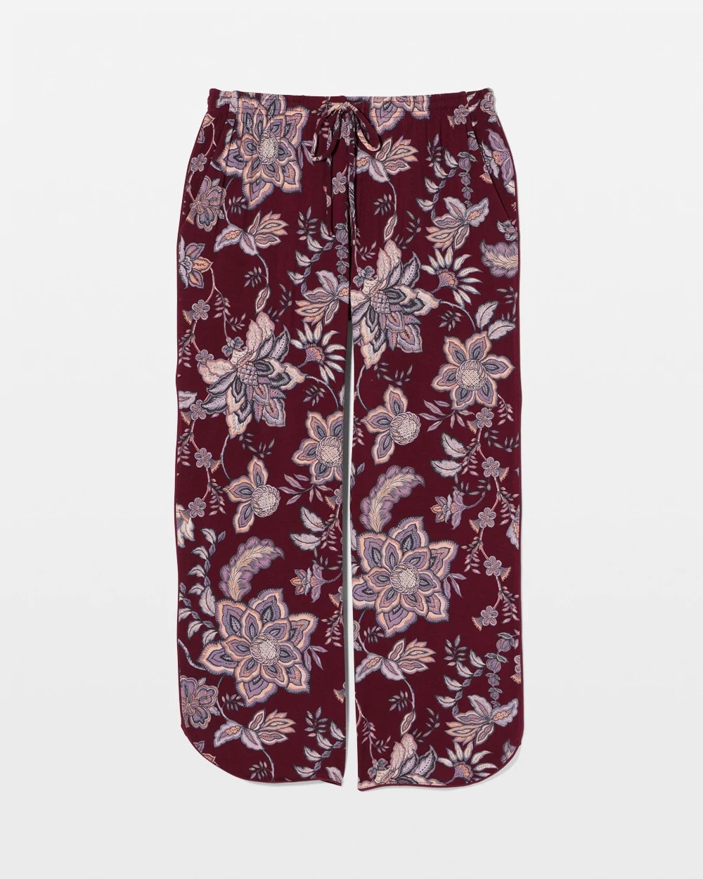 PAISLEY SPLENDOR PLUM Piped Crop Pajama Pants
