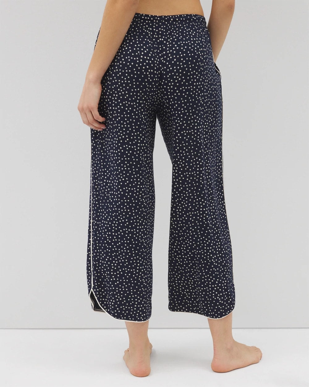 DOT OBSESSED NAVY Piped Crop Pajama Pants