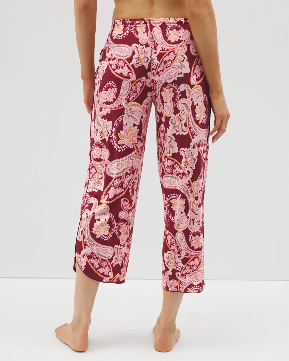 KASHMIR PAISLEY KISS Piped Crop Pajama Pants