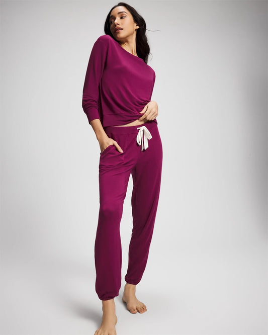 POMEGRANATE WINE Banded Ankle Pajama Pant
