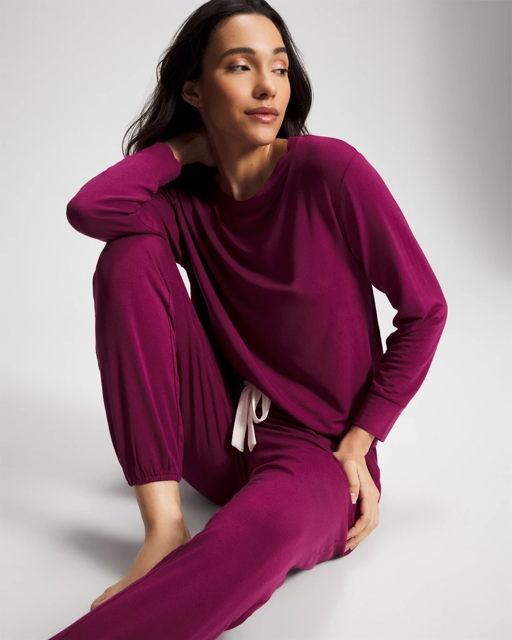 POMEGRANATE WINE Banded Ankle Pajama Pant