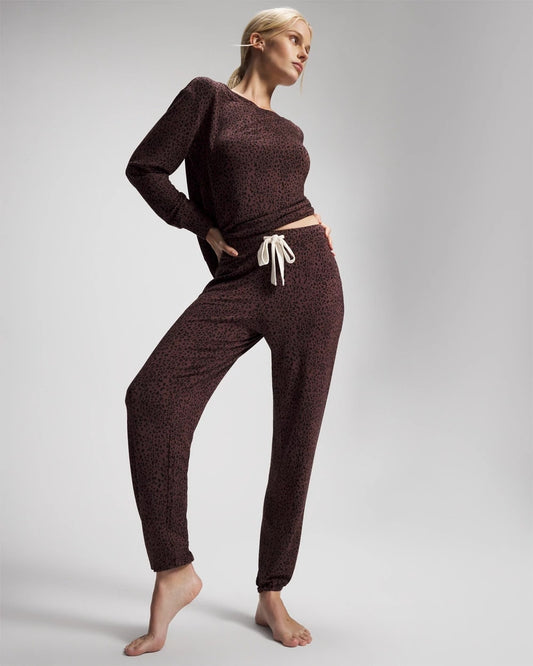 HOT SPOT MOCHA Banded Ankle Pajama Pant