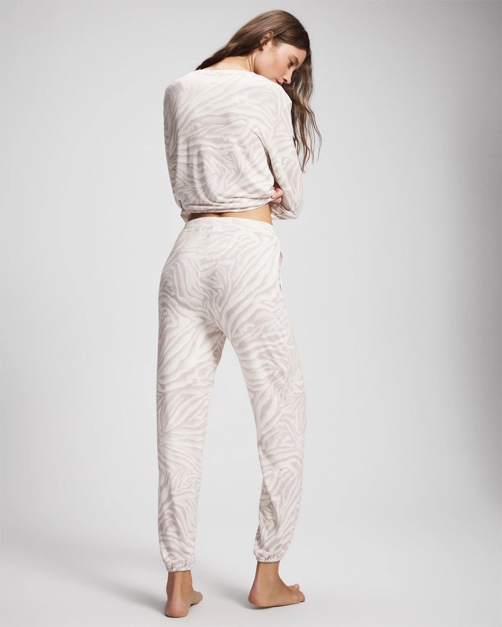 ZEBRA ZEN GRAY GLASS Banded Ankle Pajama Pant