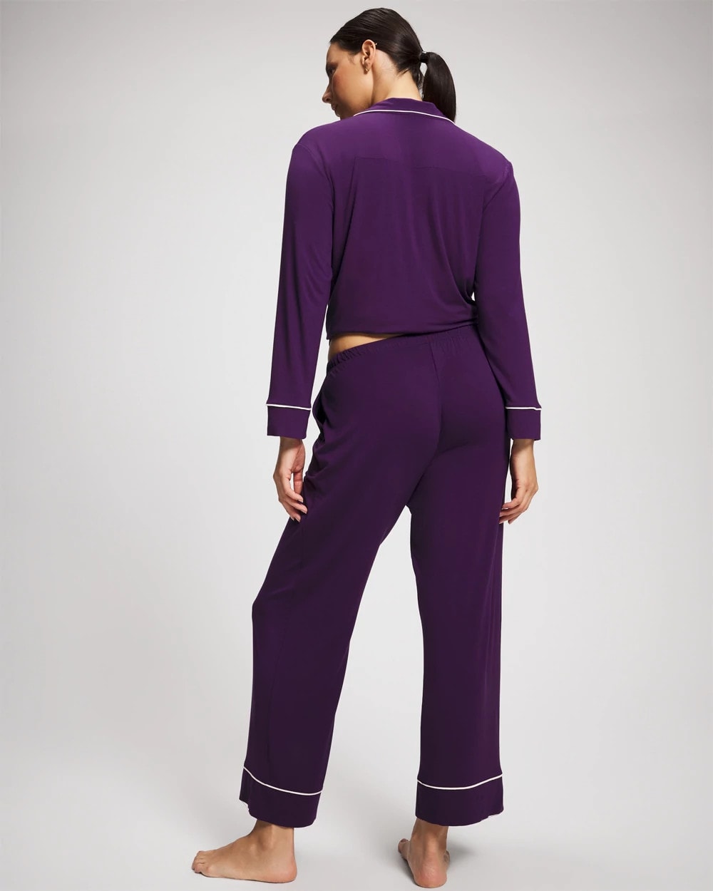 BLACKBERRY Solid Piped Pajama Pant