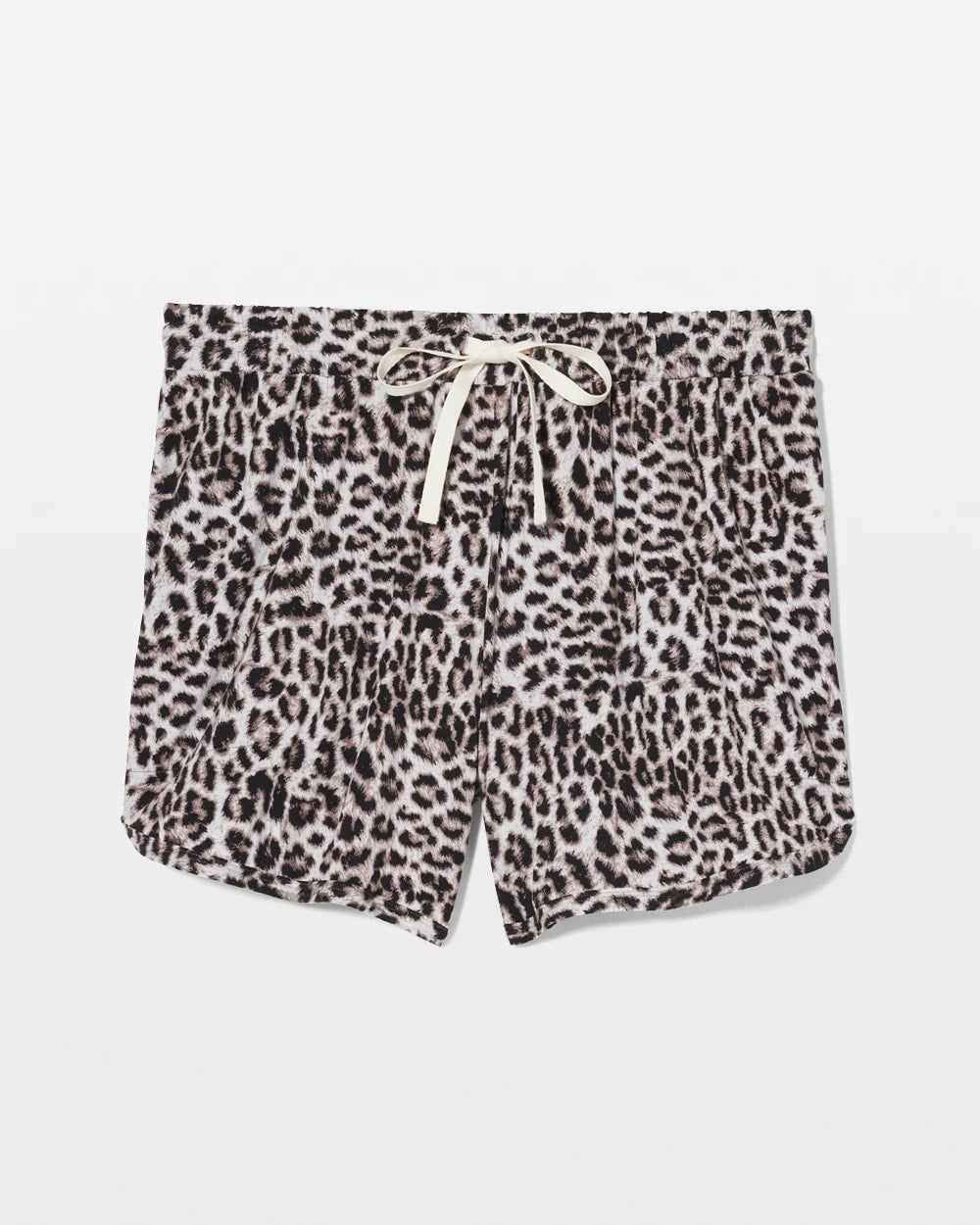 DIVINE LEOPARD TAUPE Curved Hem Pajama Shorts