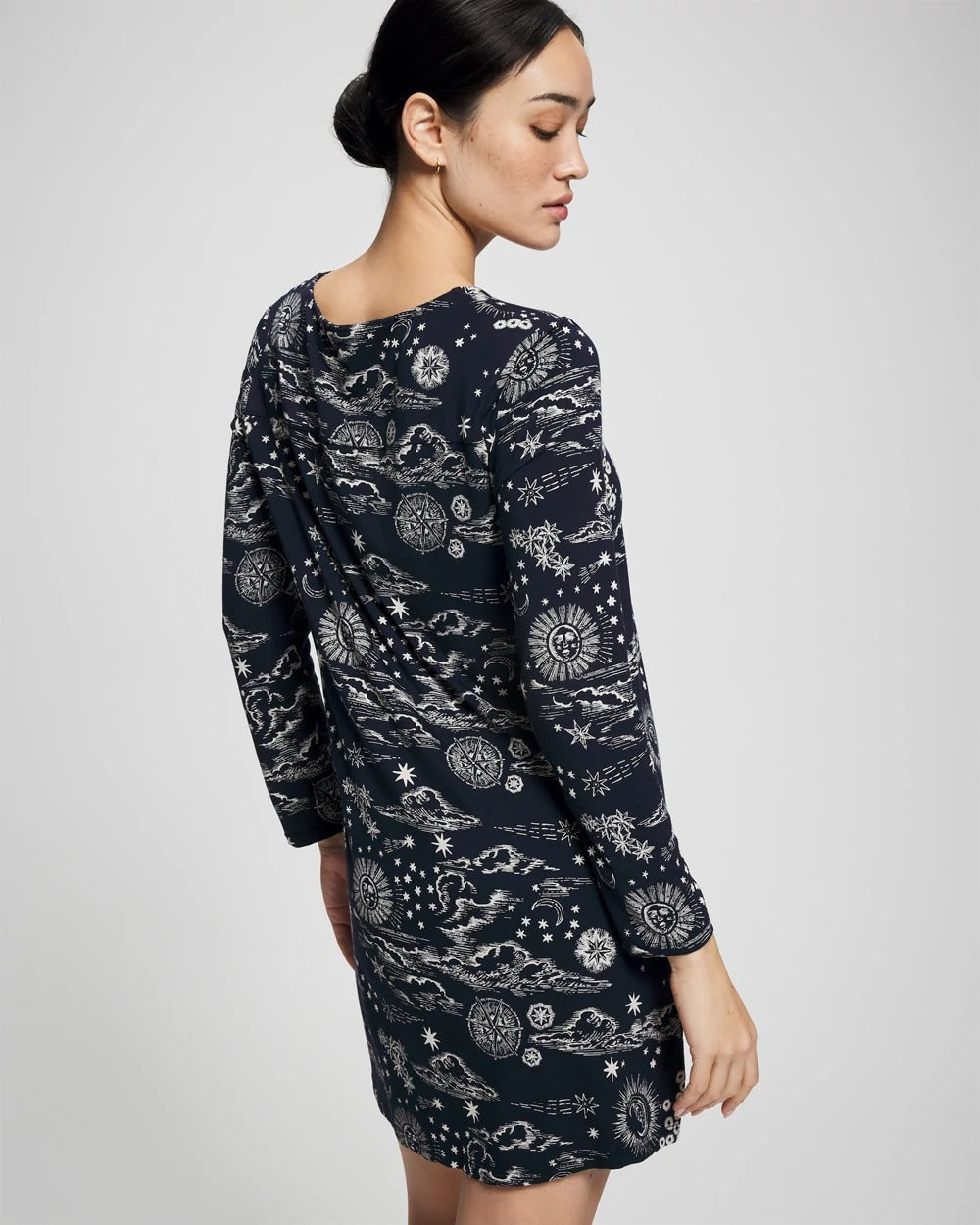 COSMIC BALLET NAVY Long-Sleeve Sleepshirt