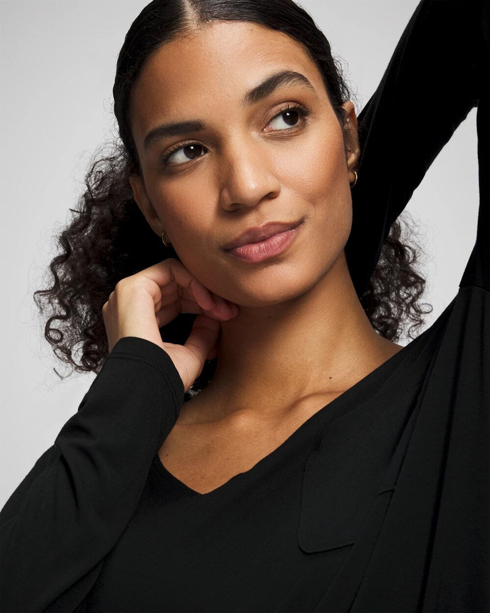 BLACK Long-Sleeve Sleepshirt