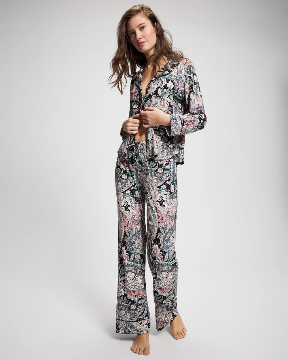 REGAL PAISLEY BLACK Printed Pajama Pant