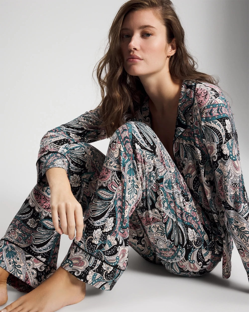 REGAL PAISLEY BLACK Printed Pajama Pant
