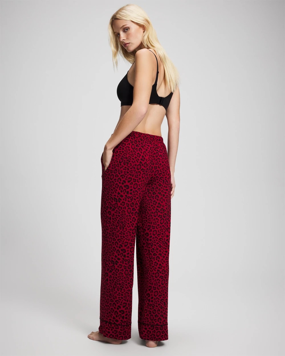 FELINE PAINT THE TOWN RED Printed Pajama Pant