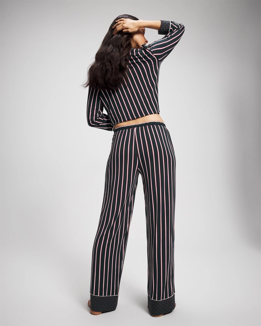 MIDNIGHT STRIPE GREEN JOL Printed Pajama Pant