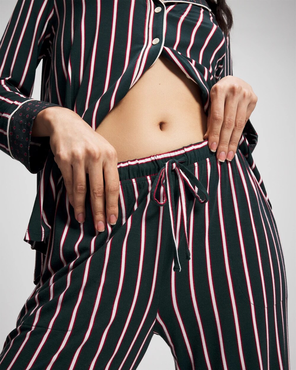 MIDNIGHT STRIPE GREEN JOL Printed Pajama Pant