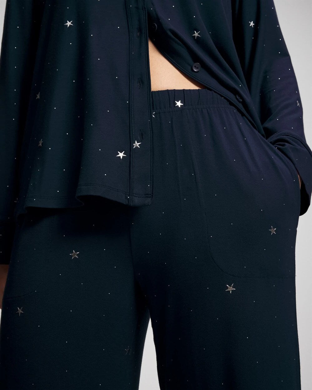 SILVER DEW DROP/NAVY Printed Pajama Pant
