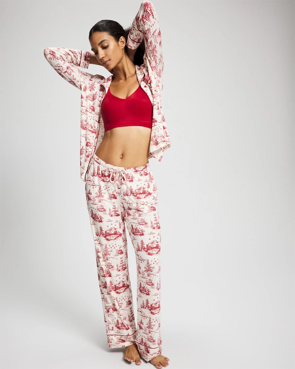 ENCHANTED TOILE CHAMPAGNE Printed Pajama Pant