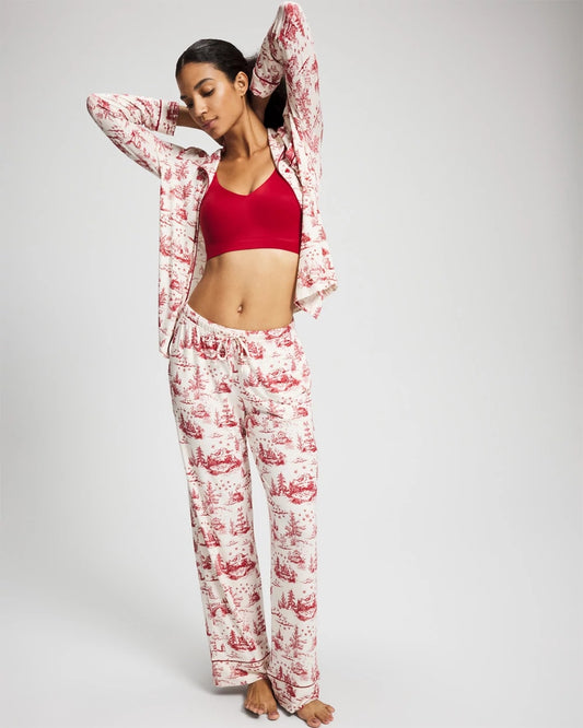 ENCHANTED TOILE CHAMPAGNE Printed Pajama Pant