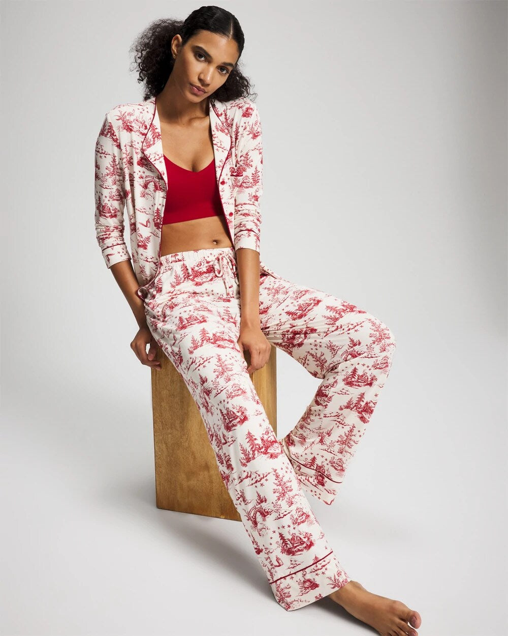 ENCHANTED TOILE CHAMPAGNE Printed Pajama Pant