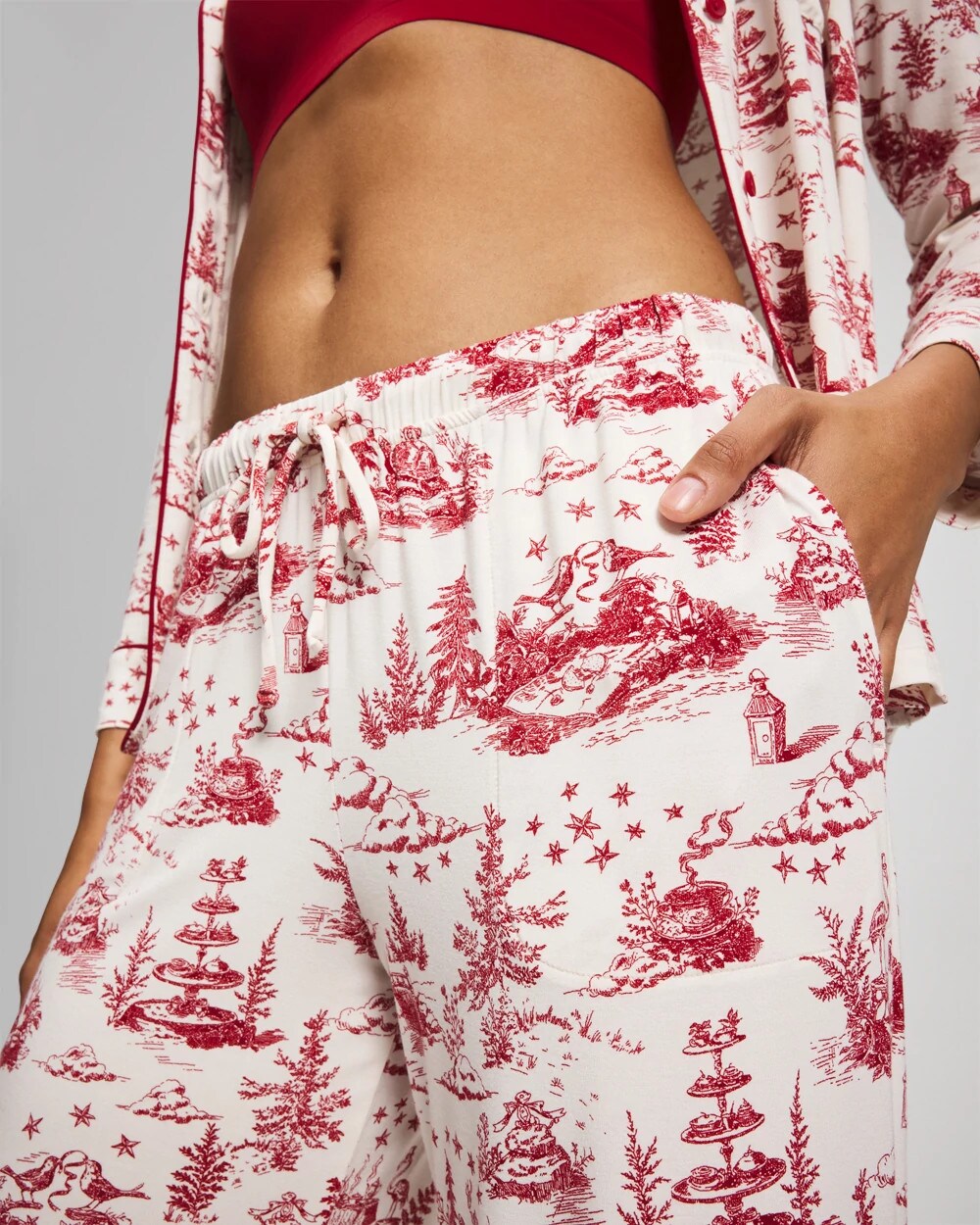 ENCHANTED TOILE CHAMPAGNE Printed Pajama Pant