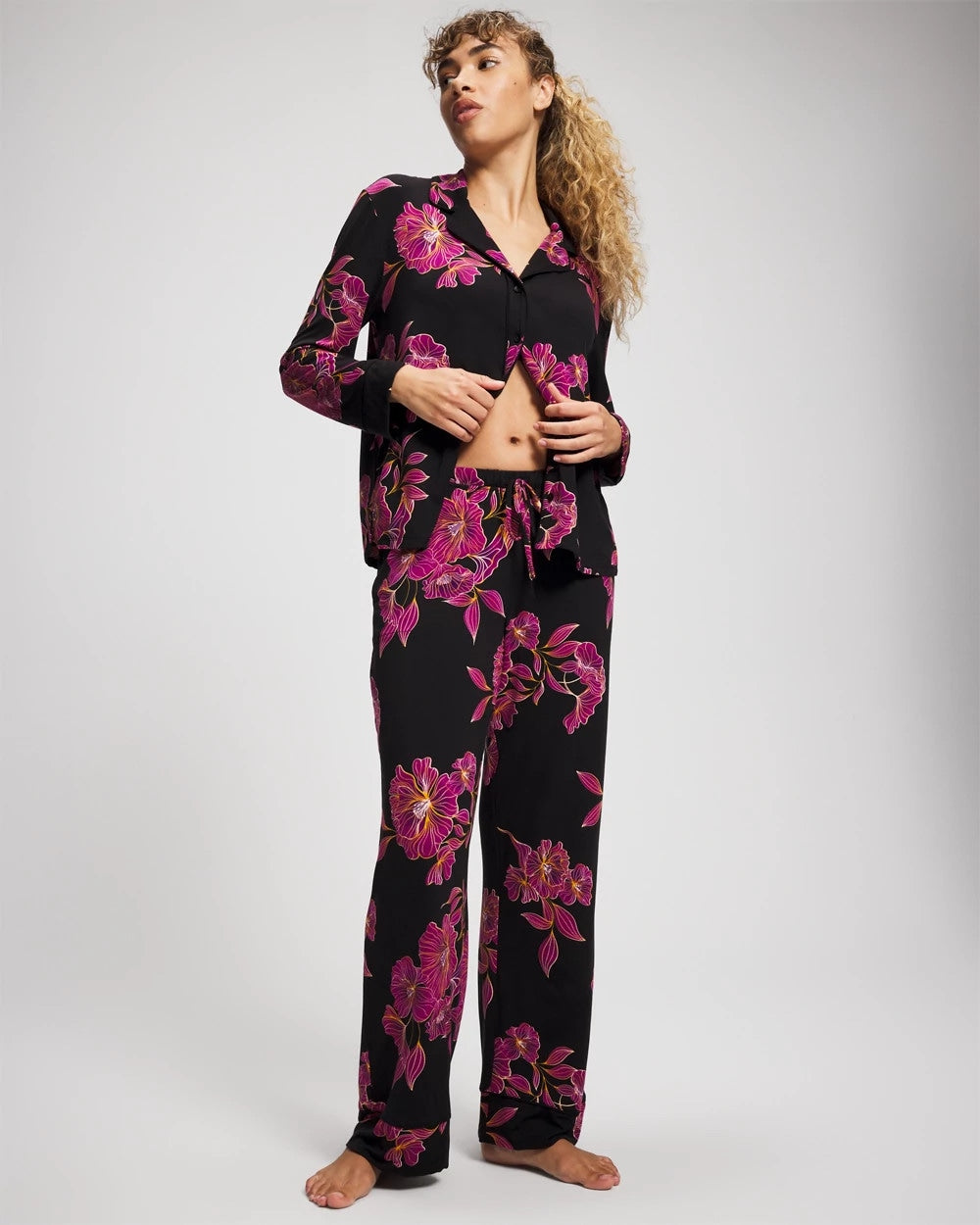 GILDED BLOOMS MAGENTA Printed Pajama Pant