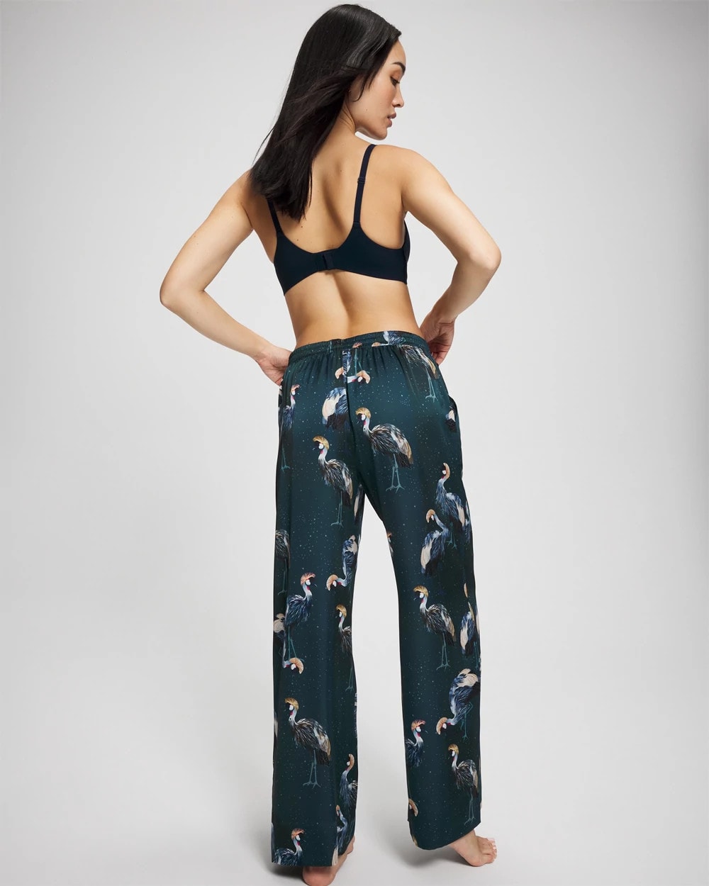 MIDNIGHT CRANES BLUE Pajama Pants