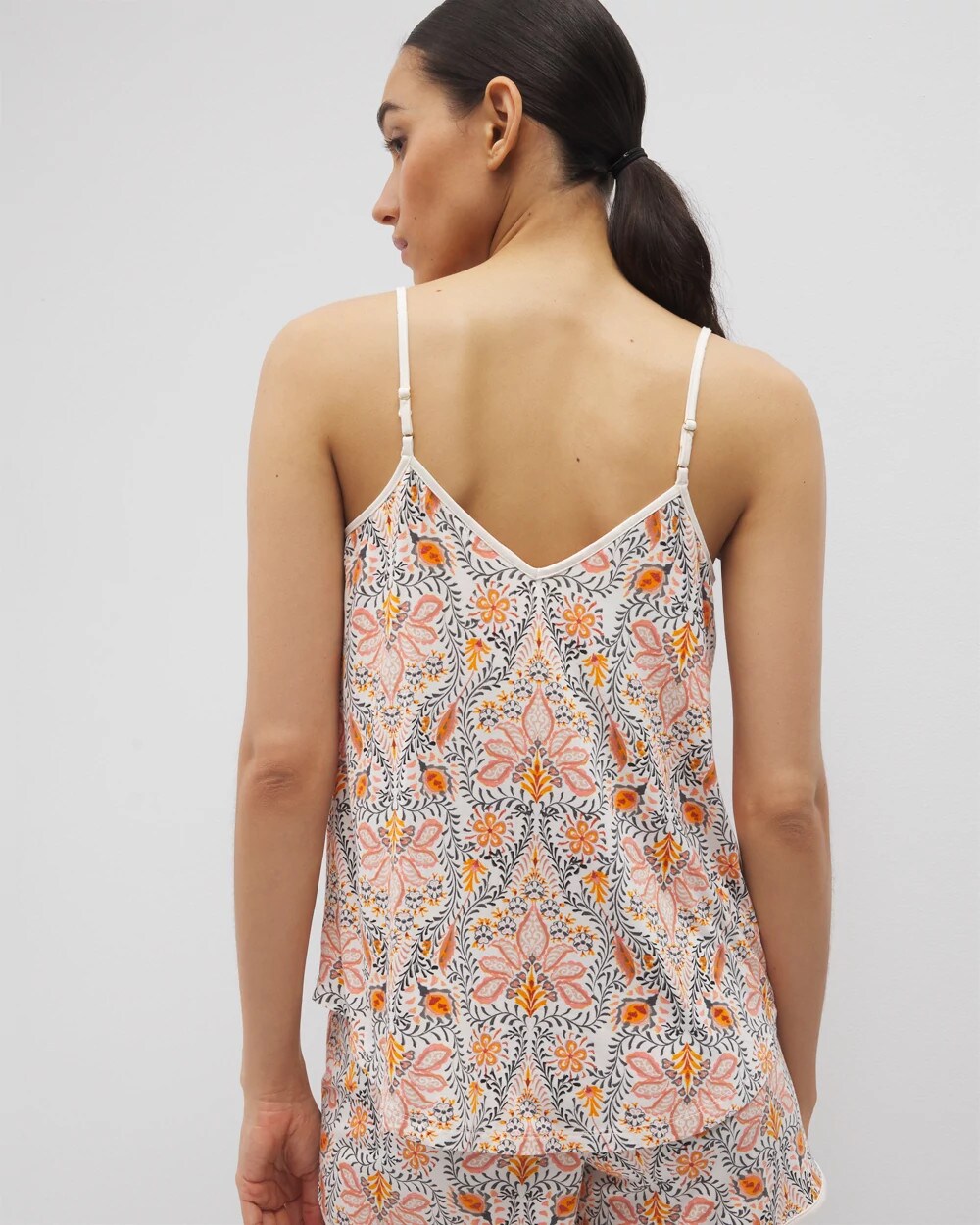 VINE PAISLEY CHAMPAGNE M V-Neck Pajama Cami