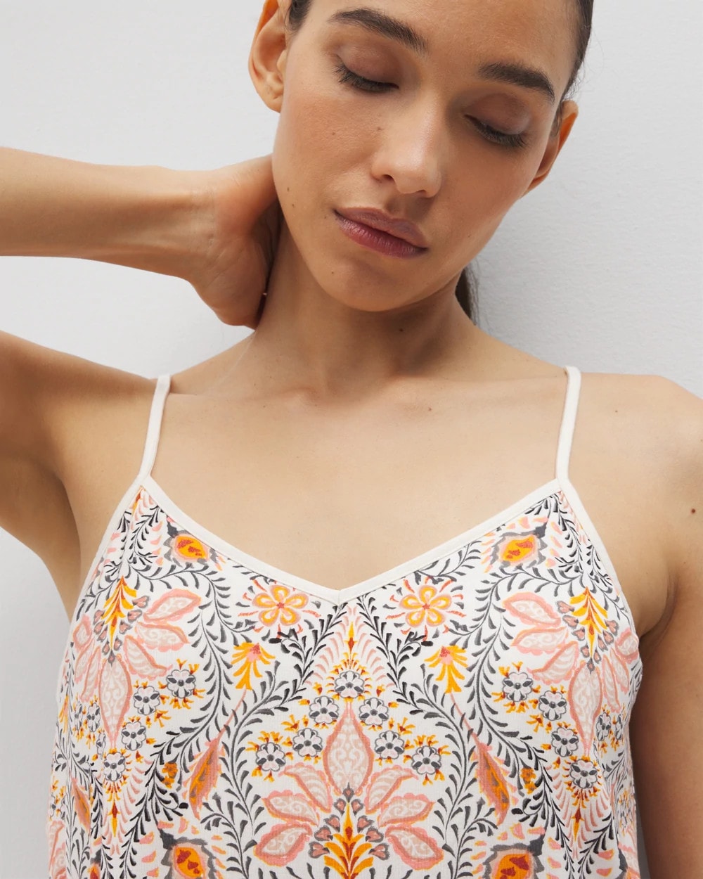 VINE PAISLEY CHAMPAGNE M V-Neck Pajama Cami