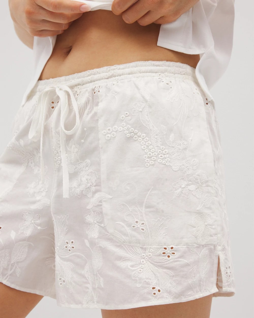 COCONUT Cotton Eyelet Pajama Short
