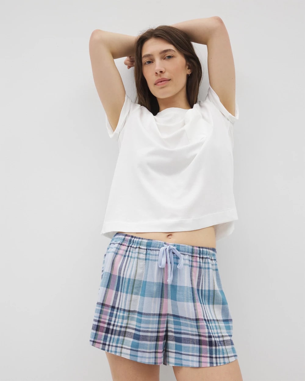 VILLA PLAID OCEAN AIR Printed Pajama Short