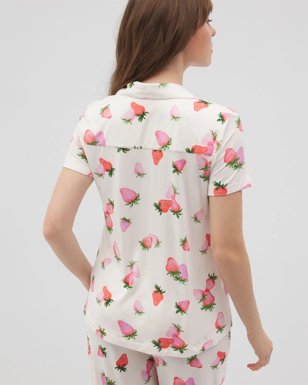 BERRY BEST CHAMPAGNE Short Sleeve Notch Collar Pajama Top