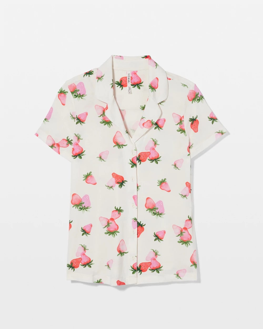BERRY BEST CHAMPAGNE Short Sleeve Notch Collar Pajama Top
