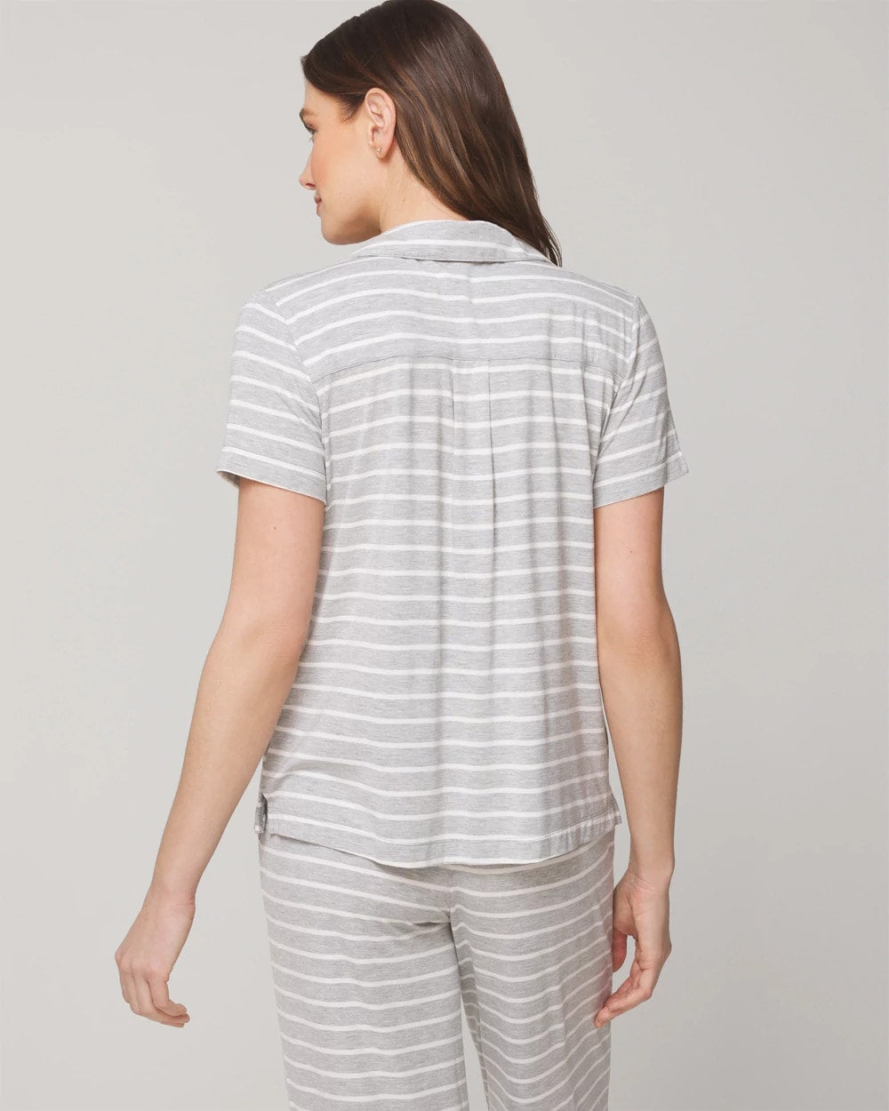 FUNDAMENTAL M HTHR OPAL G Short Sleeve Notch Collar Pajama Top