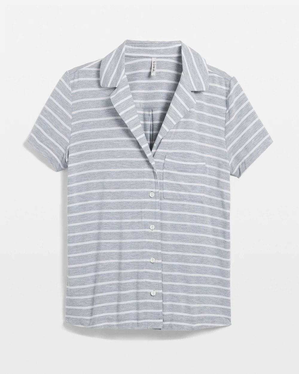 FUNDAMENTAL M HTHR OPAL G Short Sleeve Notch Collar Pajama Top