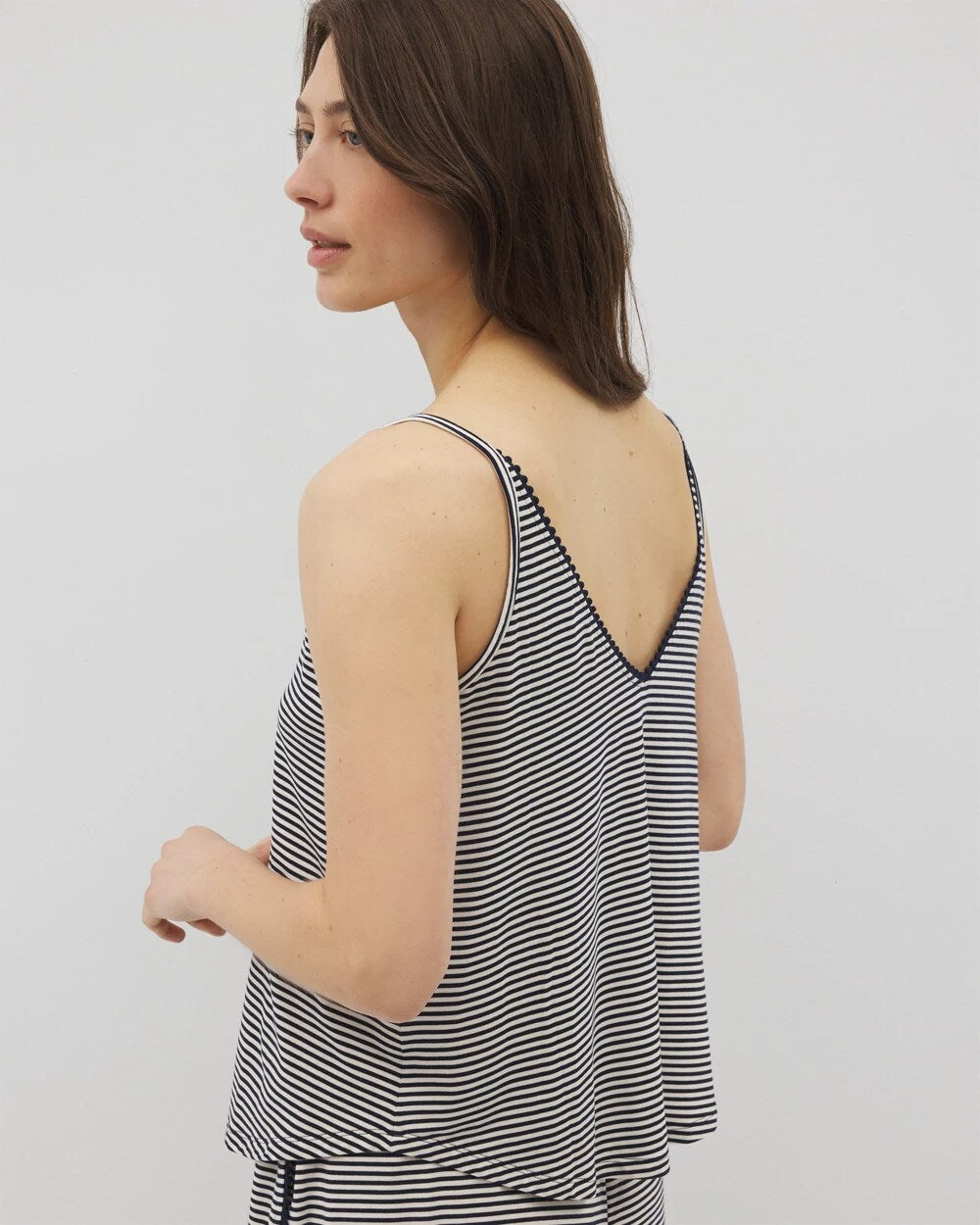 NIGHTCAP STRIPE NAVY Pom Trim Pajama Cami