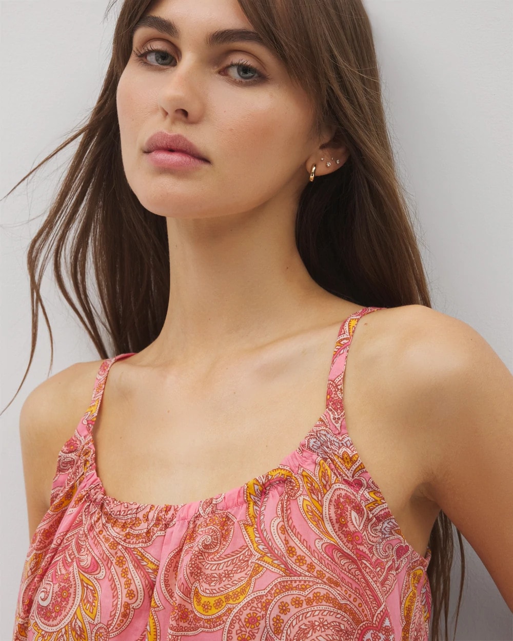 SHOW OFF PAISLEY P GUAVA Cotton Voile Pajama Cami