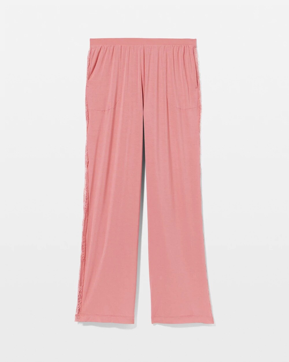 ANTIQUE PINK Lace Relaxed Wide Leg Pajama Pant