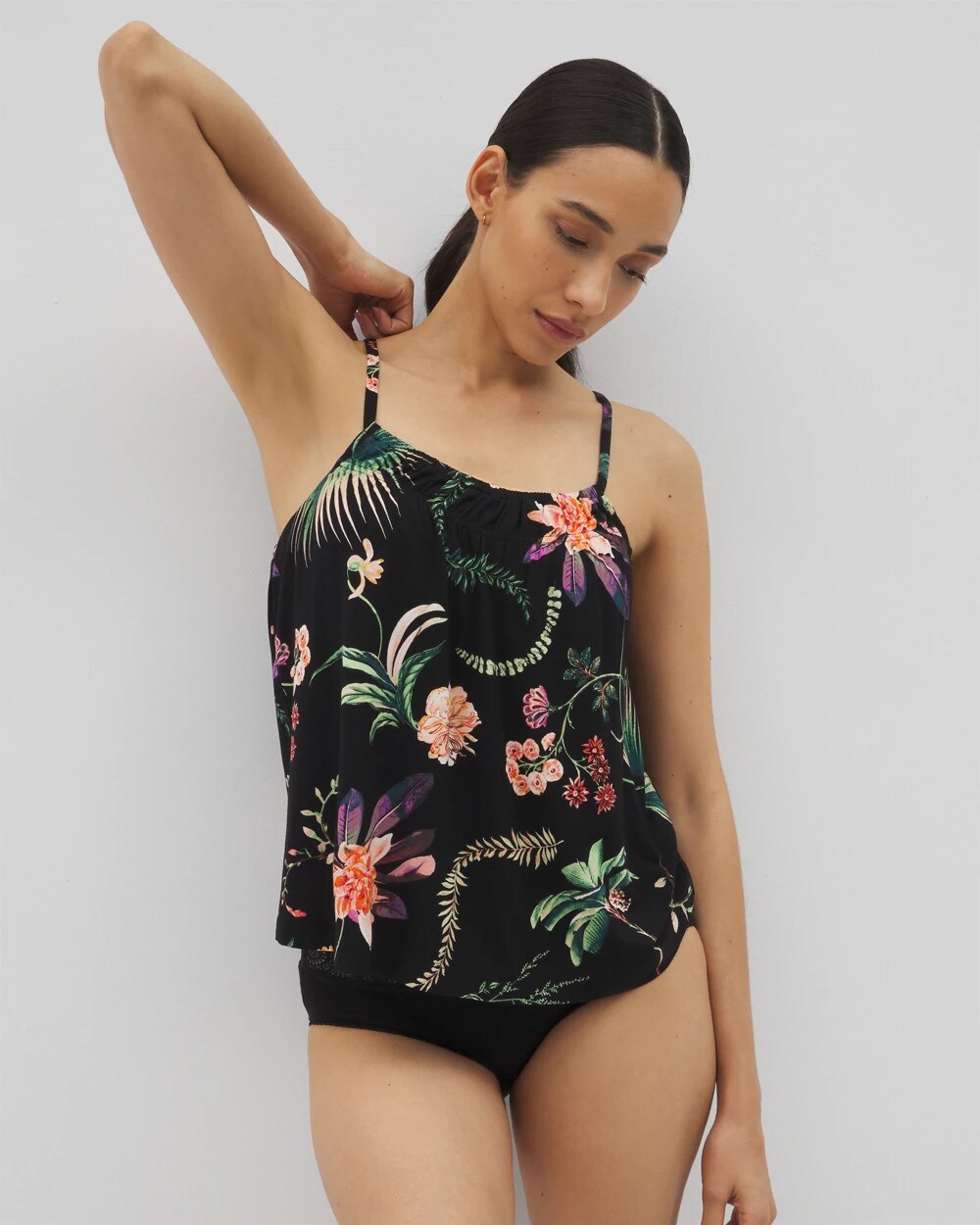 PARADISE PLUMES BLACK Pajama Cami