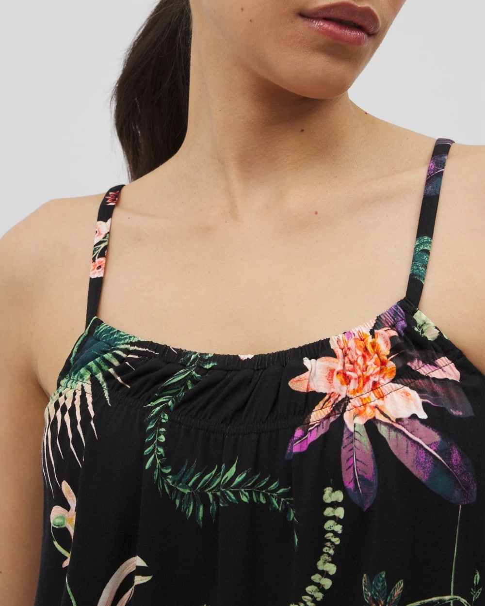 PARADISE PLUMES BLACK Pajama Cami