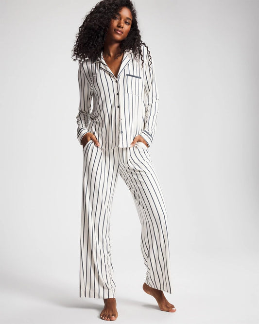 UNWIND STRIPE CHAMPAGNE Printed Pajama Pant
