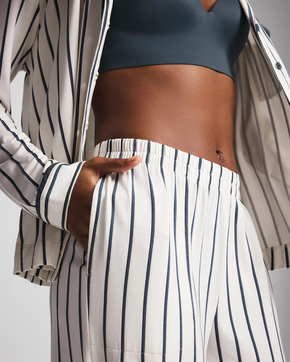 UNWIND STRIPE CHAMPAGNE Printed Pajama Pant