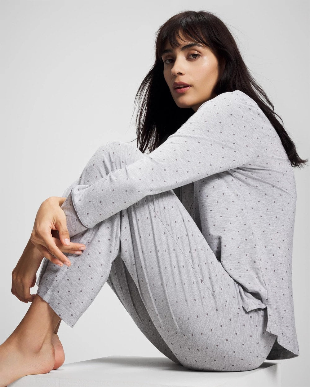 PEACEFUL DOT HEATHER Ankle Pajama Pant