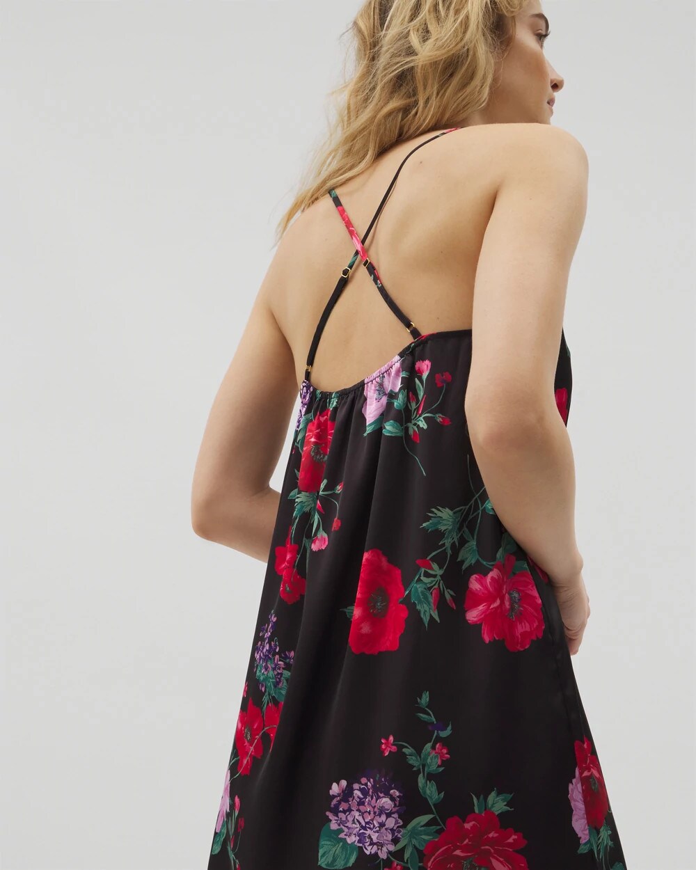 RHAPSODY FLORA BLACK Lace Trim Chemise