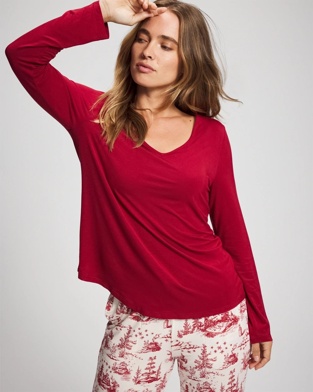 PAINT THE TOWN RED Classic Long Sleeve Pajama Top