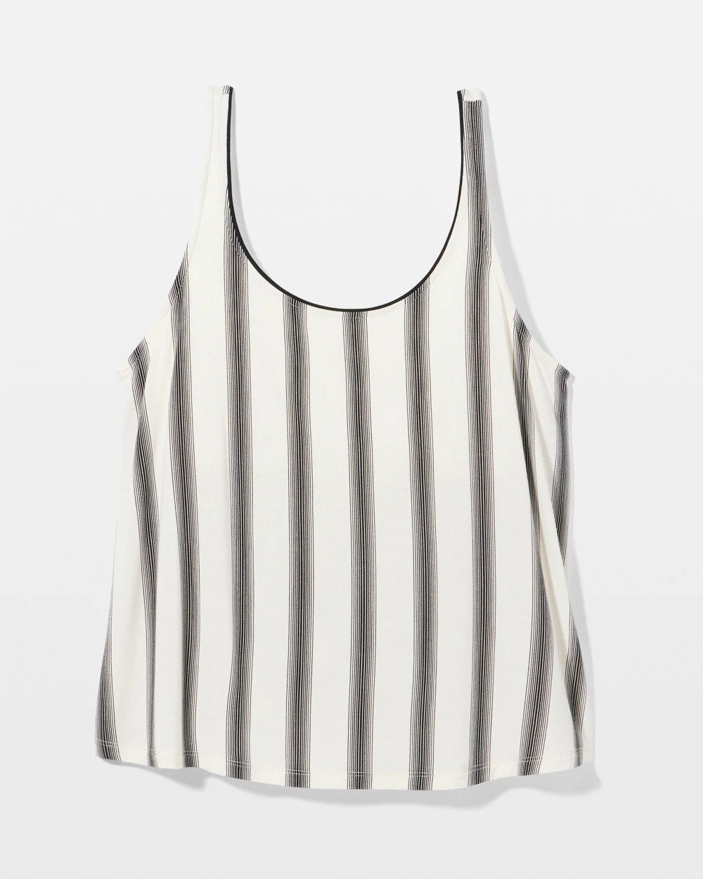 HAMPTON STRIPE BLACK Pajama Tank With Piping