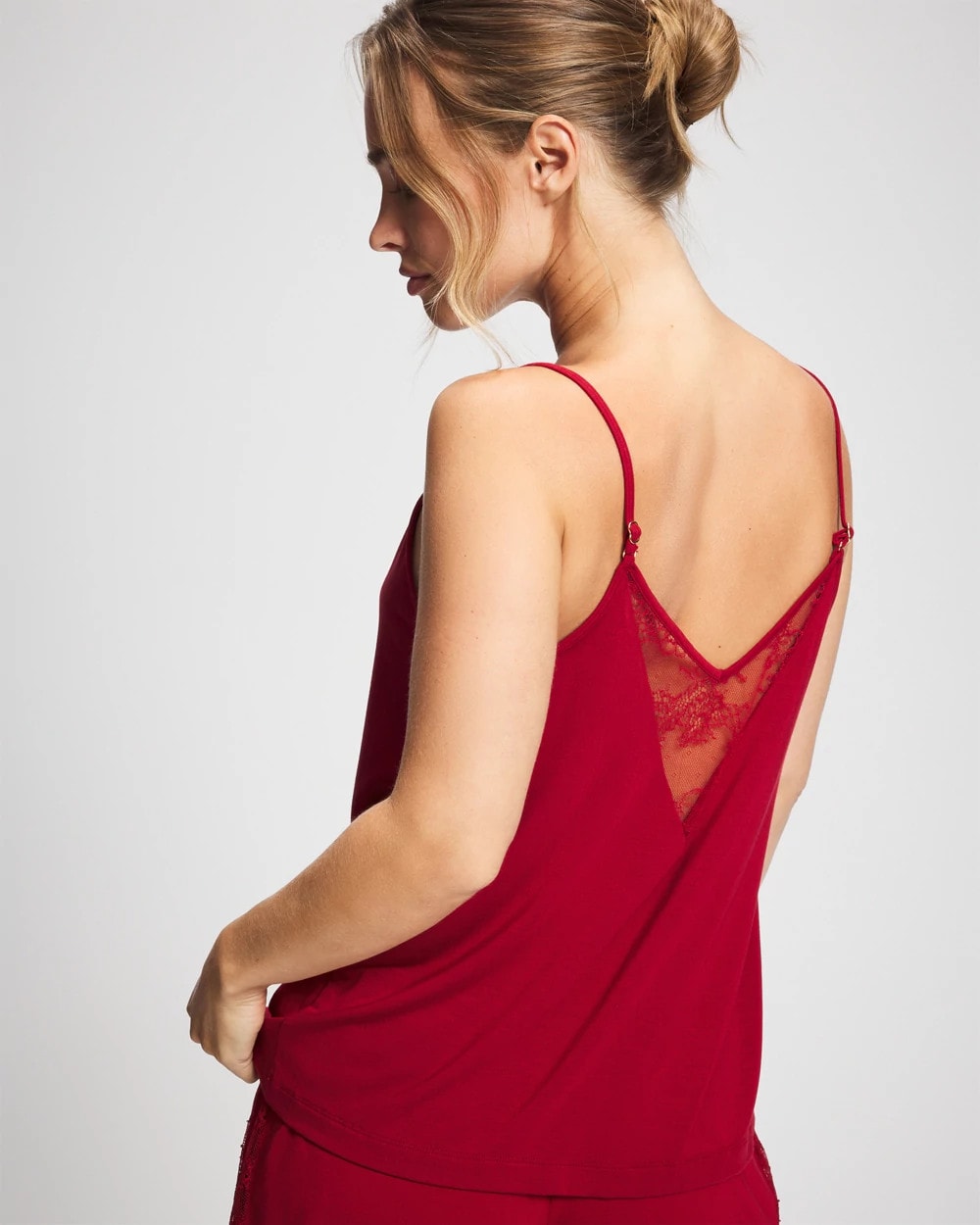 PAINT THE TOWN RED Lace Trim Cami