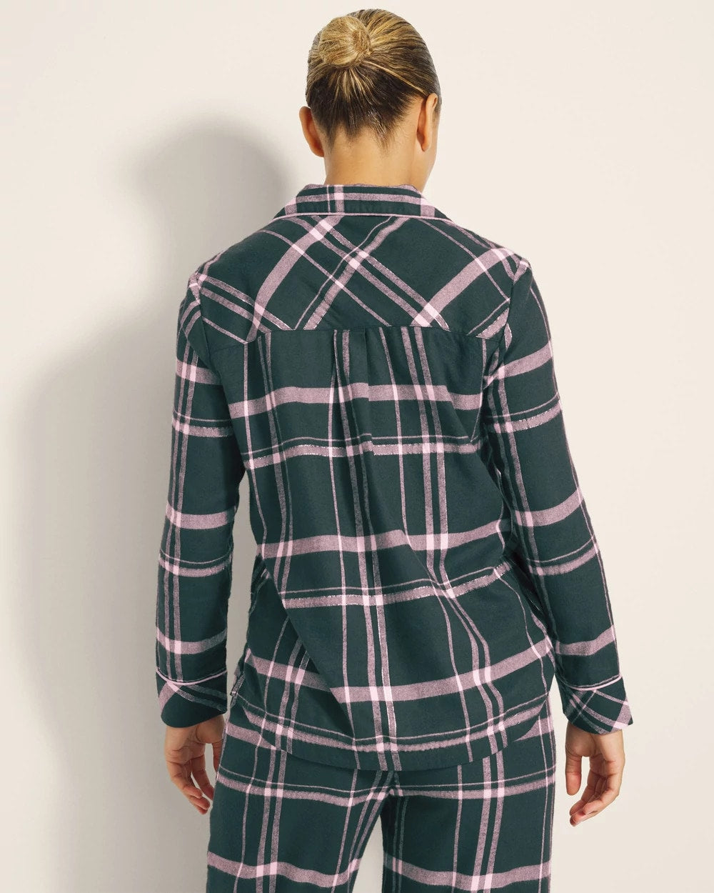 ASPEN PLAID EVERGLADE Super Soft Long-Sleeve Notch Collar Pajama Top