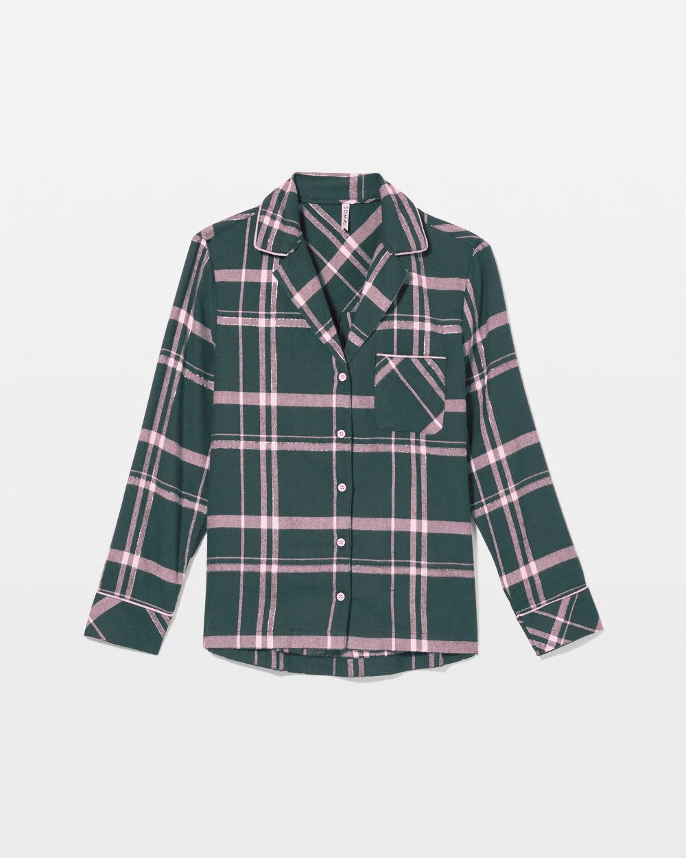 ASPEN PLAID EVERGLADE Super Soft Long-Sleeve Notch Collar Pajama Top