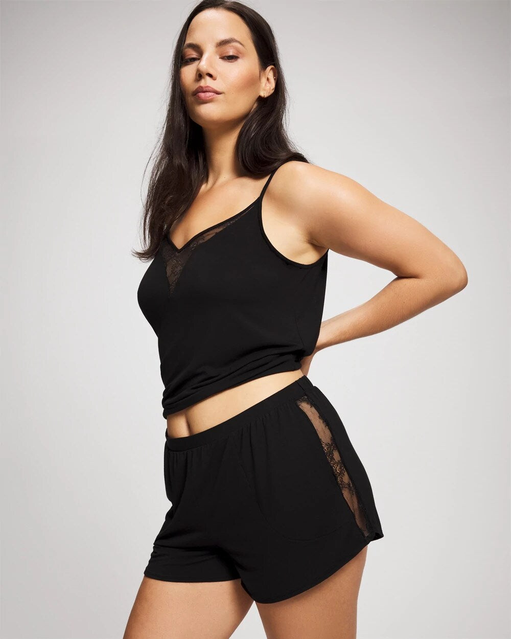 BLACK Lace Relaxed Pajama Short